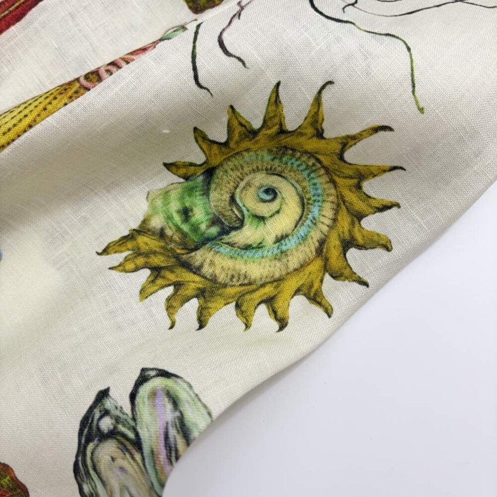 ALÉMAIS Sea Short-Sleeve Linen Midi Dress - Picture 9 of 16